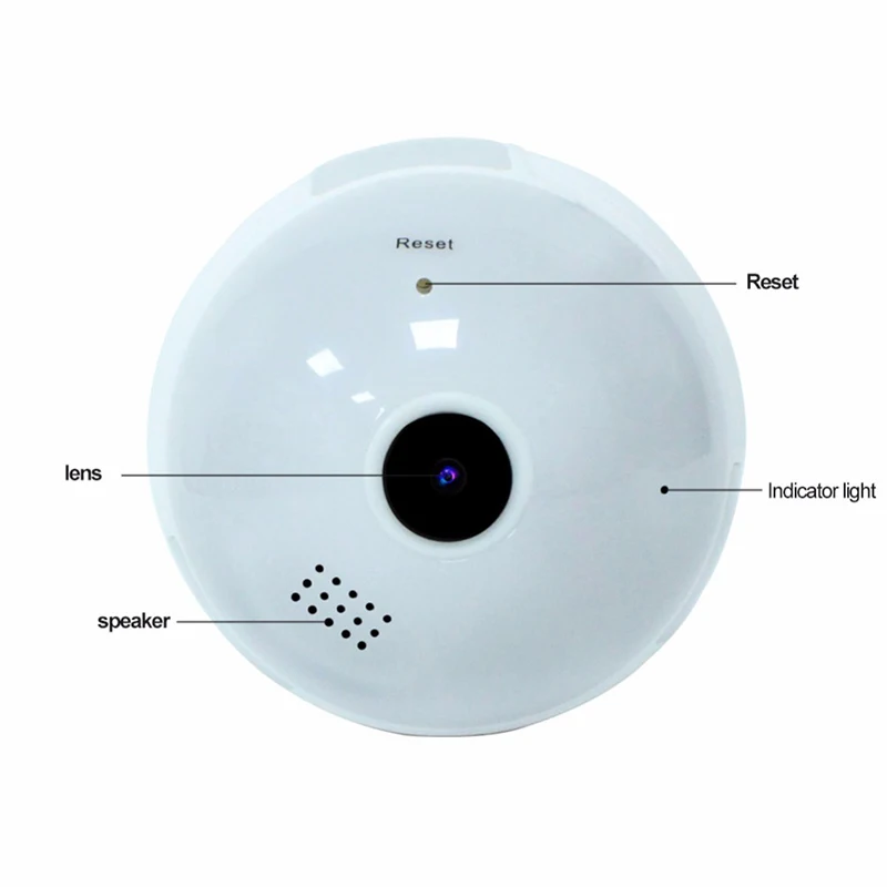 Panorâmica sem Fio de Segurança em Casa Wi-fi Cctv Fisheye Lâmpada Câmera ip Led Luz 1 Computador e Escritório