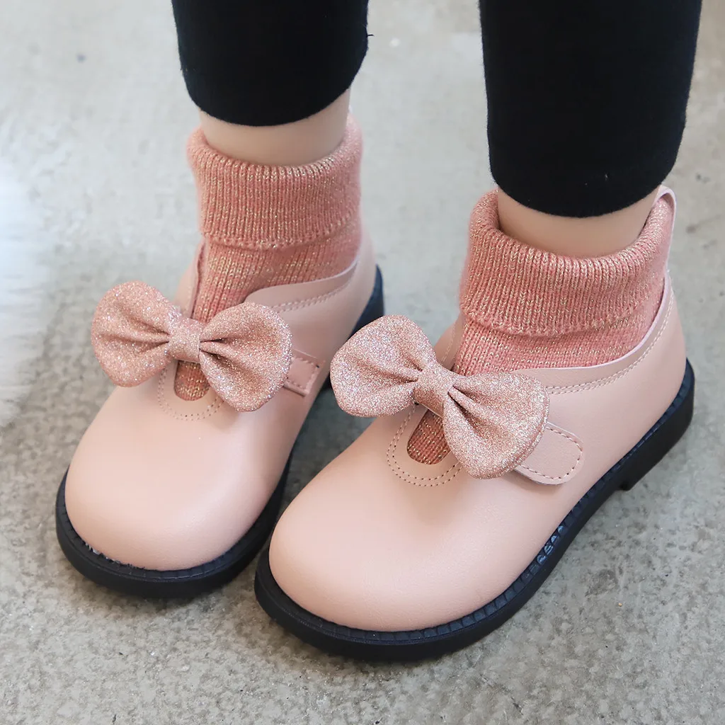 Ботинки для малышей детские зимние ботинки маленьких девочек Обувь принцессы с