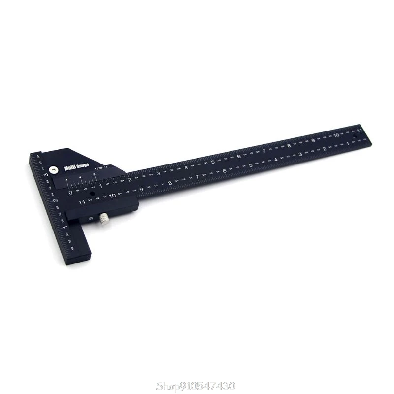 T Type High Precision Multifunctional Woodworking Ruler Scriber Measurement Carpentry Marking Gauge Carpenter N16 20 Dropship