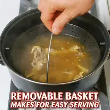 2-в-1 Пособия по кулинарии горшок со встроенным фильтр Еда остается в вода стекает поворотный горшок для Кухня Слива паста овощи горшок