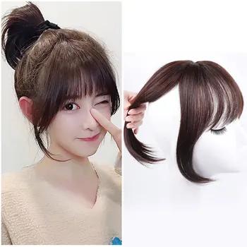 

MUMUPI synthetic hair extension bang fringe topper for women fake hair artificial with clip in wig Toupee straight