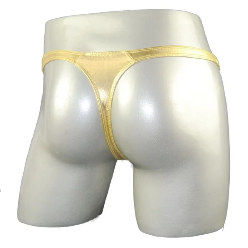 Сексуальное мужское трехмерное нижнее белье из сатина стринги и прозрачные