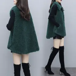 2021 outono inverno nova moda casual feminina pele de cordeiro tudo em um pequeno colete feminino