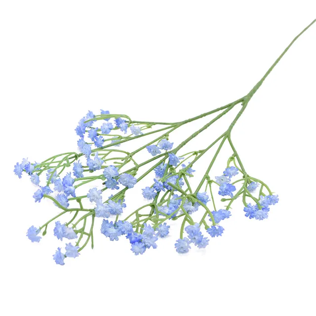 90Heads 52cm Babies Breath Artificial Flowers Plastic Gypsophila DIY Floral Bouquets Arrangement for Wedding Home Decoration blue