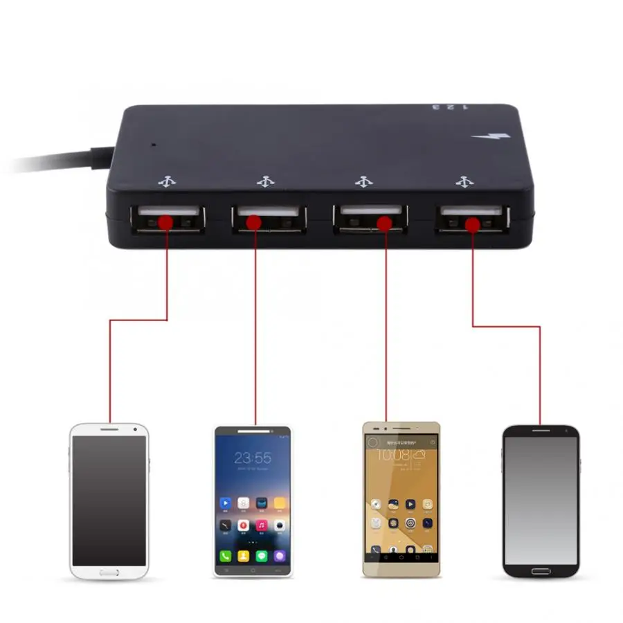 4 в 1 Micro USB Мужской до 4 USB Женский OTG адаптер зарядный кабель для мобильного телефона для Windows планшета