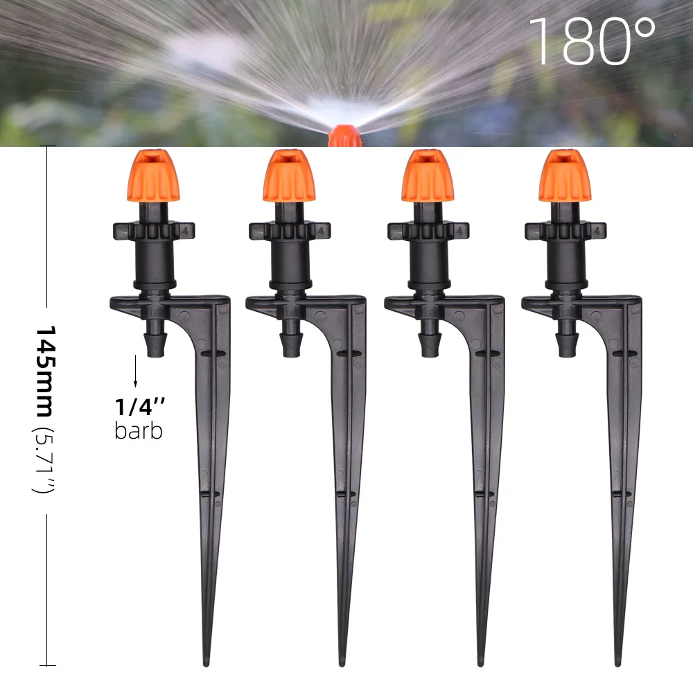 Garden 7.5mm Watering Nozzle 15cm Holder Stand 90&deg;/180&deg;/360&deg;/Strip Spraying Angle Optional Garden Irrigation Sprinkle 15PCS