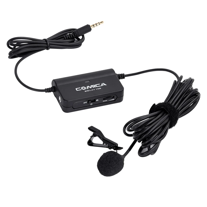 

Hot 3C-Comica CVM-SIG V05 Microphone Single Lavalier Microphone with Stepless Gain Universal for IPhone Smartphone Canon Nikon C