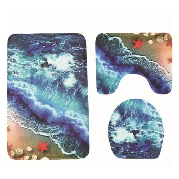 

Living Room Bedroom Soft Cotton Carpet Floor Colorful Toilet Non_Slip Pad Bath Mat Beach Theme Cool Style Comfy Rug