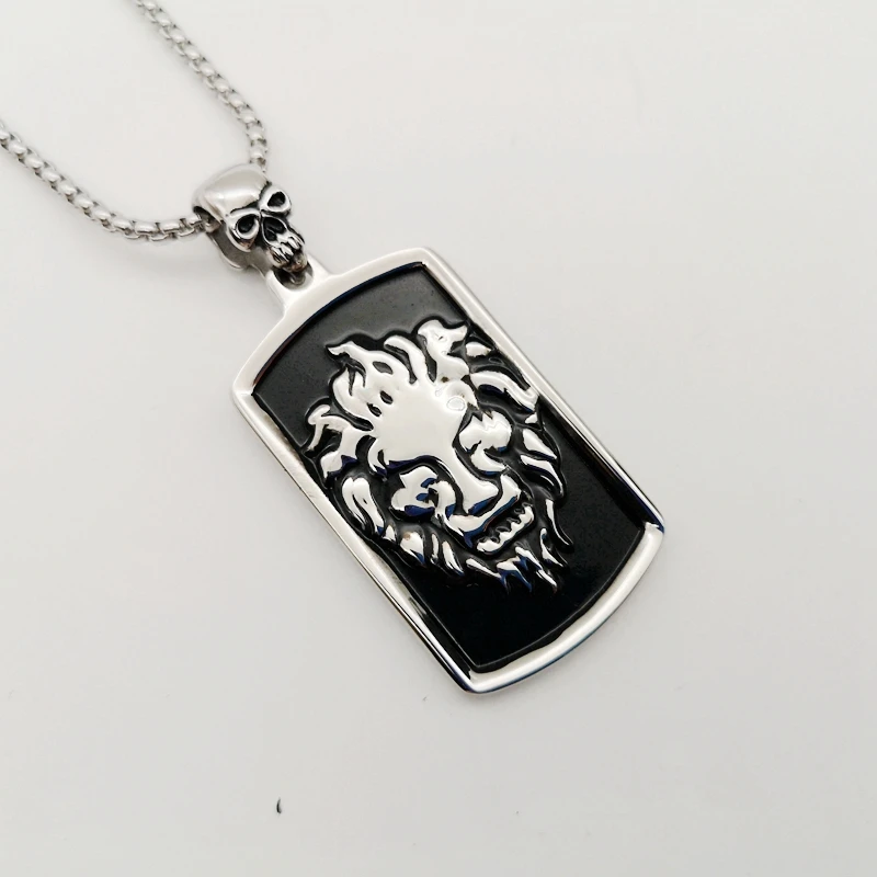 men cool Carving lion dog tag pendant 