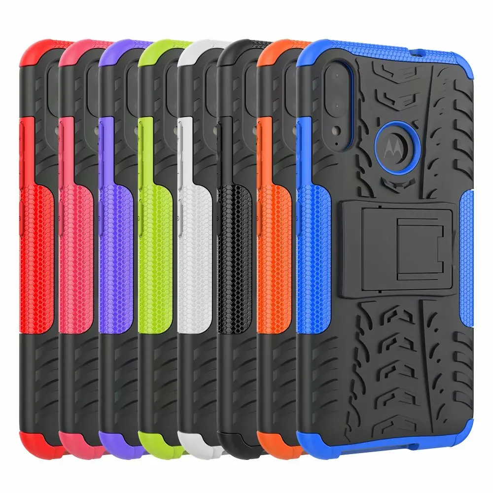 Для Motorola Moto E6 Plus и Moto E6s 6th Gen жесткий чехол+ закаленное стекло из мягкого гелеобразного материала гибридная Броня силиконовая подставка чехол для телефона