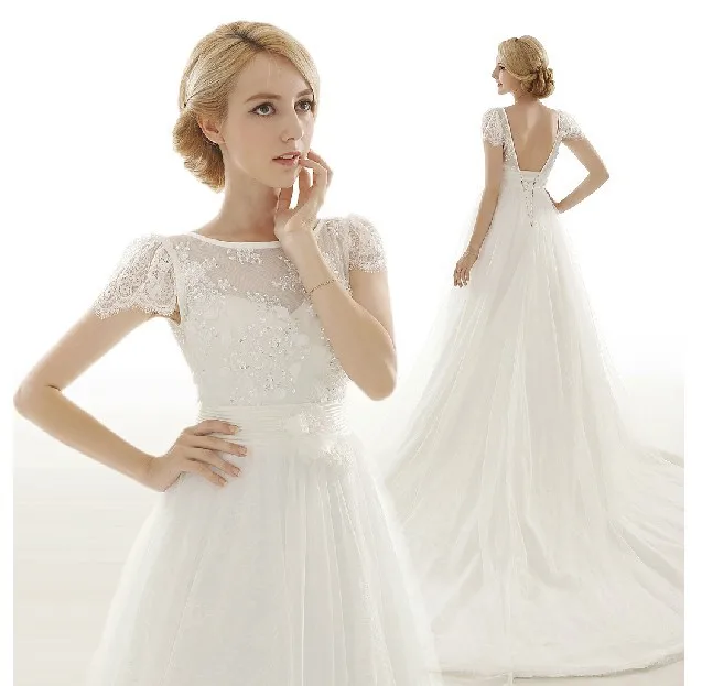 

bridal gown free shipping Cheap 2018 fashionable romantic cap sleeve vestido de noiva casamento mother of the bride dresses