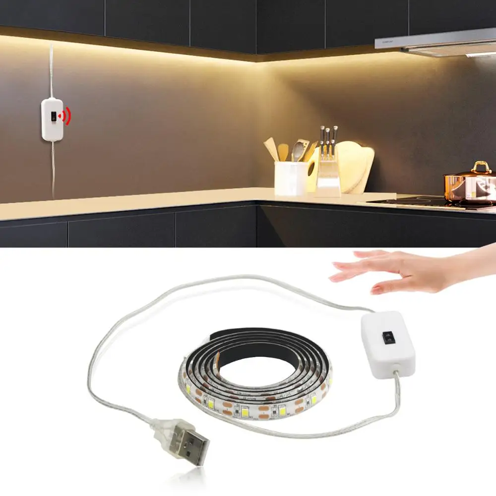 Ручной подметальный сенсор Светодиодная лента USB светильник настольная лампа