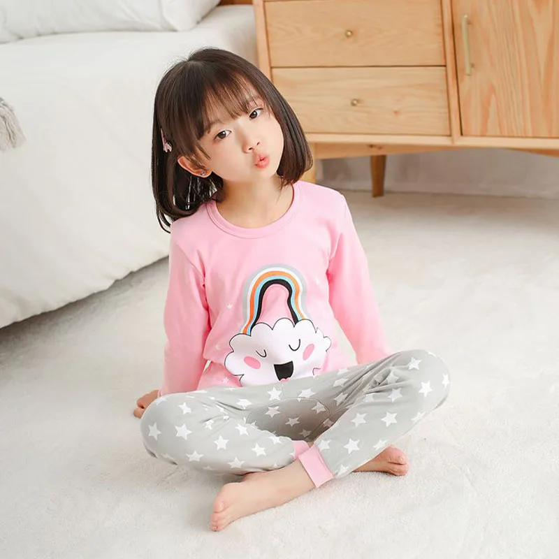Детские пижамы для мальчиков и девочек; хлопок; одежда для сна; пижамные комплекты с животными для малышей; одежда для маленьких девочек; одежда для сна; пижамы для детей; детская пижама