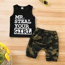 Одежда для маленьких мальчиков, жилет футболка Топы+ камуфляжные шорты штаны Одежда, комплект, детская одежда roupa infantil, одежда для мальчиков