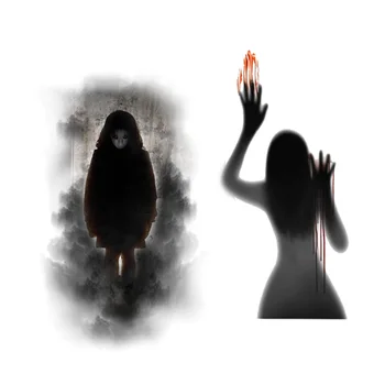 

2Pcs Halloween Wall Stickers Decor Horror Ghost Handprint Door Stickers for Window Decoration Festive Atmosphere