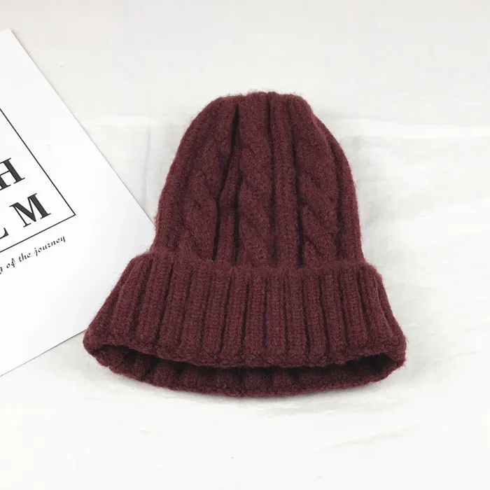 Бургундия Шапочки Кепка унисекс s зимние Skullies для Кепка унисекс теплые шапочки с зимней шапочкой мужские и женские шапки Beanie шапки зимние - Цвет: Бургундия