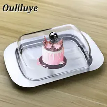 Коробка для масла и сыра, контейнер для хранения сыра, хлеба, поднос для масла с прозрачной крышкой, коробка для сыра из нержавеющей стали