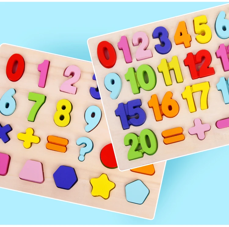 Детские Игрушки для раннего образования, 1-2-3-6 лет, мальчики и девочки, распознавание с цифрами, доска, строительные блоки, надпись, джиг