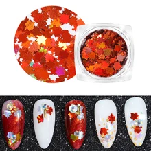 1 Box holograficzny kameleon cekiny Maple Laser Multicolor Paliette Nail Art Glitter płatki lakier żelowy uv narzędzie Decor Manicure(China)