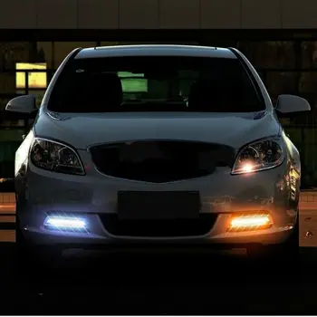 

LED Daytime Running Light Driving Fog Lamp Amber&White 1200LM Waterproof