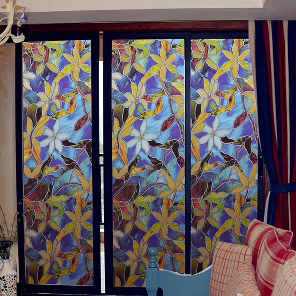 45x200 см стеклянная пленка DIY статическое защитное стекло стикер матовое Пятнистое Непрозрачное цветочное декоративное ПВХ ванная комната съемный