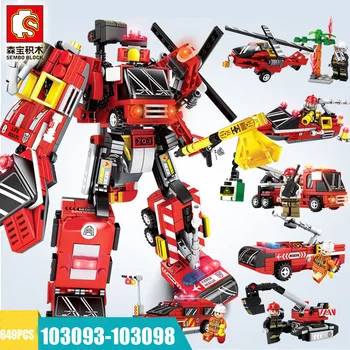 

Battle Machine Armor Fire Mech Model Red Robots Flame Building Blocks Bricks Compatible With LEPINING 70615 Educational Toy
