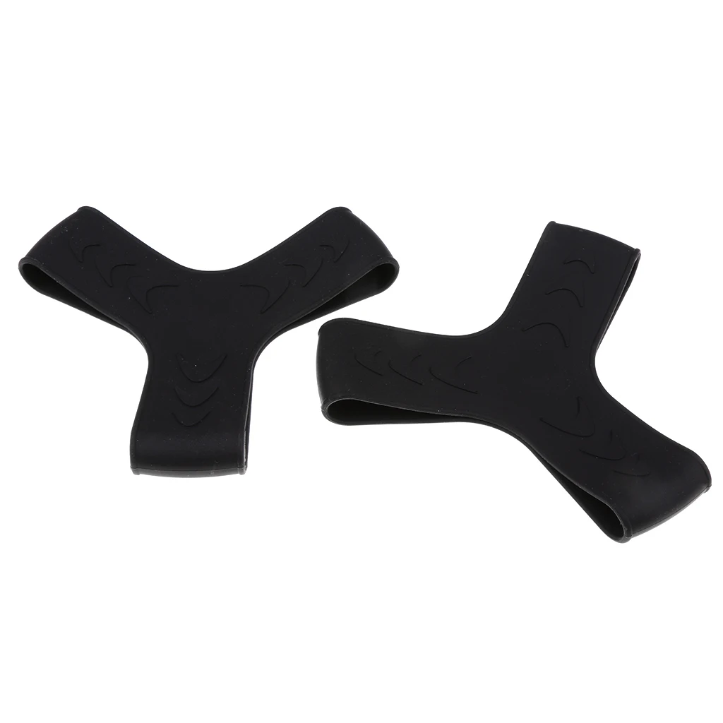 1Pair Scuba Diving Snorkeling Rubber Fin Keepers/Gripper Y-Shape Strap Black