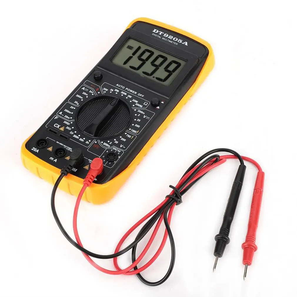 Цифровой Dt-9205A мультиметр ЖК-дисплей Ac/Dc Амперметр Сопротивление Емкость тестер цифровой вольт-усилитель Ом Hzhandheld Hfe тестер