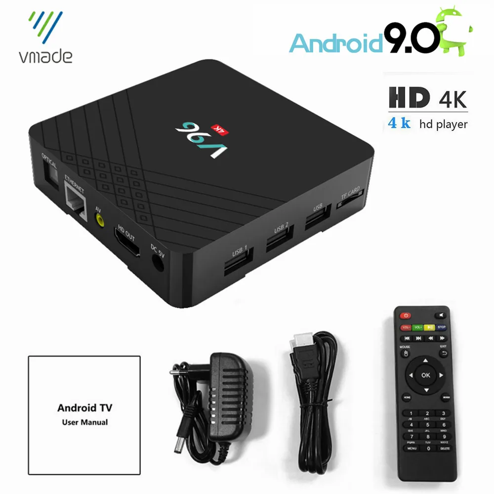 Vmade оригинальная Мини ТВ приставка Allwinner H6 четырехъядерный Android 9 0 Ultra HD 4K H.265 2 Гб 16