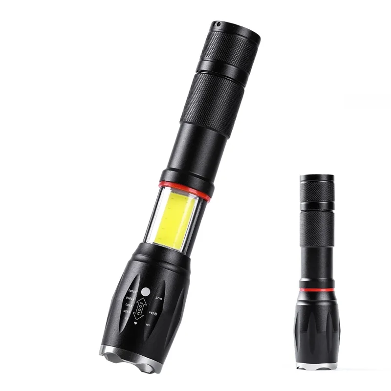 1PC Multifunction Outdoor Led Flashlight 8000 Lumens CREE XML T6 L2 Torch Hidden COB Design Flashlight