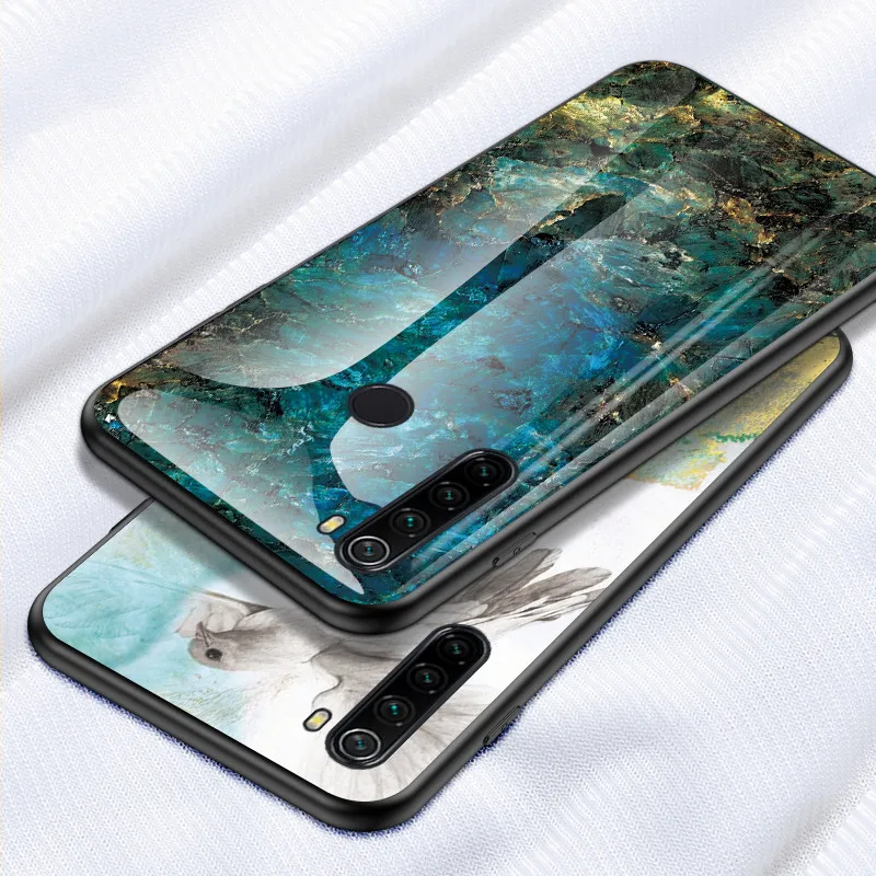 Чехол для Xiaomi Redmi Note 8 T роскошное Мраморное стекло мягкая силиконовая рамка