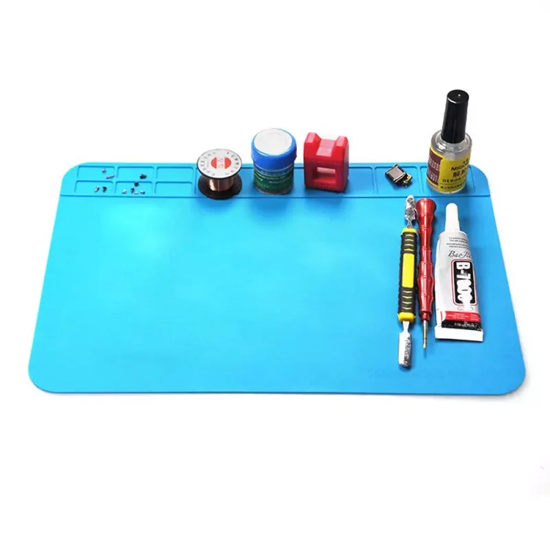 Soldering Mat Repair Pad Insulation Heat-Resistant Soldering Station Silicon Work Pad Desk Platform for BGA Soldering Station best soldering iron