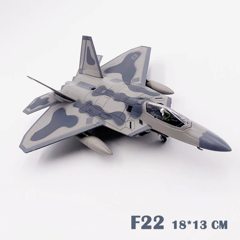 1:100 военный F-15E США Strike Eagle Двухместный сверхзвуковой истребитель F15 модель 75-летия коллекция сплава - Цвет: F22 Raptor