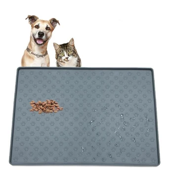 

Silicone Bowl Mat Dog Solid Color Waterproof Cat Drinking Water Pad Easy To Clean Food Mat Puppy Feeding Mats Placemat For Pet