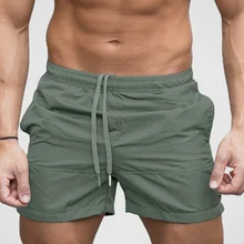 Дышащие спортивные короткие брюки, Пляжные штаны, спортивные штаны, повседневные штаны для тренировок, бега, бодибилдинга