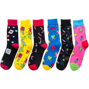 

COCOCAT Keith Haring Funny Socks Fancy Popsocket Crew Socks Men and Women