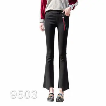 

Spring / Summer 2020 Ms. Popular New Slim Flare Pants Was Thin, Irregular Feet Nine Pants XF755