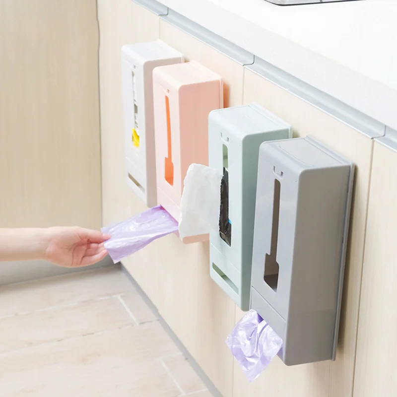 Hot Wall Mounted Trash Bags Storage Box Multi-purpose Garbage Bag Dispenser For Bathroom Kitchen | Дом и сад