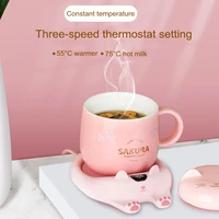 Electric Cup Heater with Phone Holder Coffee Mug Cup Mat Warmer Pad for Home Office Milk Tea Heating Coaster Gift for Friends 1