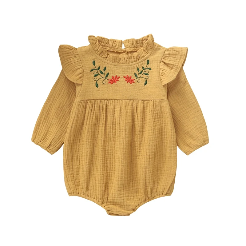

Autumn Baby Romper bodysuit for newborns Baby Clothes Long Flare Sleeve Flower Print Bodysuits Kids Jumpsuit Girls Clothes