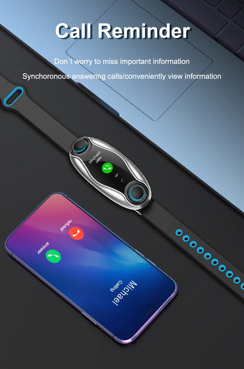 ONEMIX, Модные Bluetooth наушники для ушей, сердечный ритм, мониторинг кислорода в крови, спортивный шаг, умный Браслет, напоминание о звонках