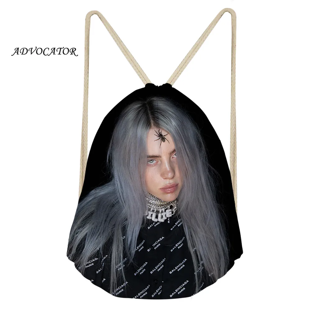 ADVOCATOR BIllie Eilish сумка с 3d принтом для мальчиков и девочек, водонепроницаемая сумка для хранения, рюкзак, женские сумки на плечо - Цвет: as picture