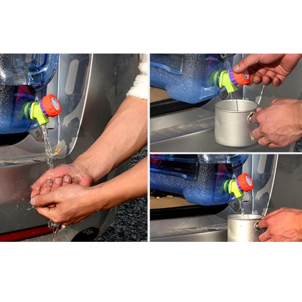 5L/8L Outdoor Camping Travel Car Water Bucket Water Carrier Canister with Water-tap & Leak Proof Lid