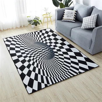 

Modern Home Living Room Carpet 3D Visual Swirl Geometric Mat Corridor Kitchen Rug Anti-slip Doormat Kids Play Floor Area Rug