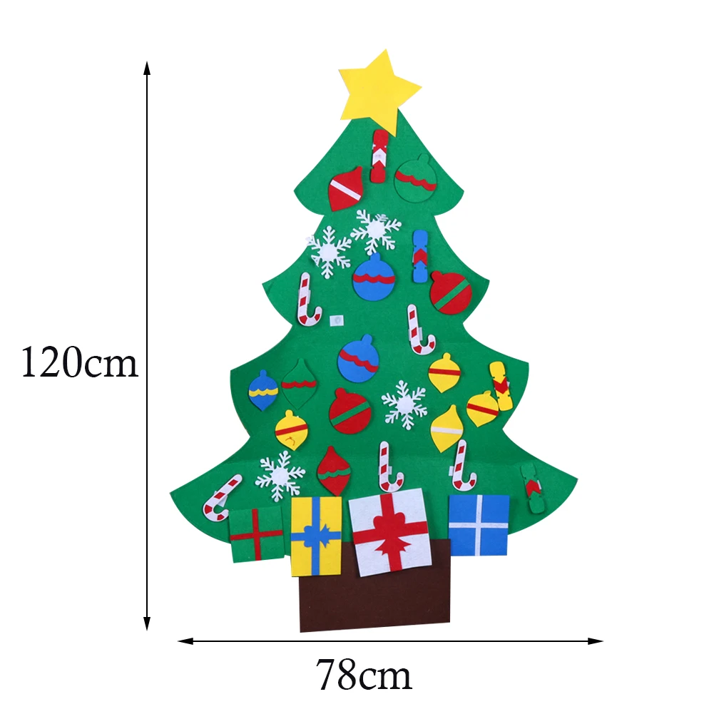 Pudcoco США DIY Войлок Рождественская елка настенная подвесная игрушка DIY художественные наклейки для дома наклейки на дверь украшения детские развивающие игрушки