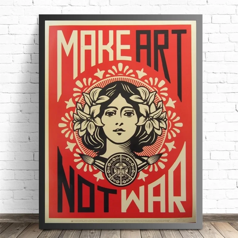 

Make Art Not War Pop Art Vintage Poster Prints Oil Painting On Canvas Wall Art Murals Pictures For Living Room Decoration