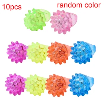 

Girls Boys Plastic Strawberry Bumpy Rings Portable Light Up Toy Party Favors Flashing LED Glow Jelly Finger Fun Games Colorful