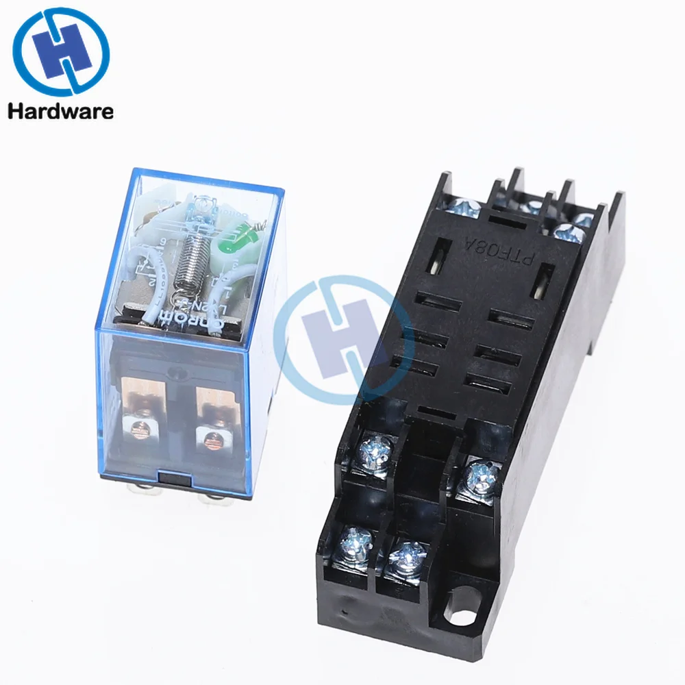 Электромагнитное реле LY2NJ AC220V DC24V катушка 2NO 2NC 8Pin w разъем PTF08A|electromagnetic relay|relay