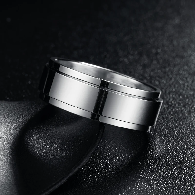 Personalized Spinner Ring for Men Women Stainless Steel Rotatable Wedding Band Custom Name Date Initial Male Tail Rings Jewelry | Украшения
