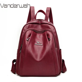 

Soft Pu Leather Backpacks High Quality Ladies Bagpack Luxury Brand Designer Backpack Casual Large Capacity Travel Back Pack Sac